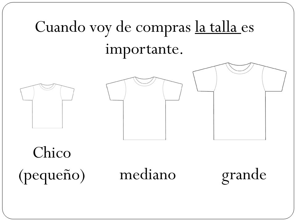 Cuando voy de compras la talla es importante.