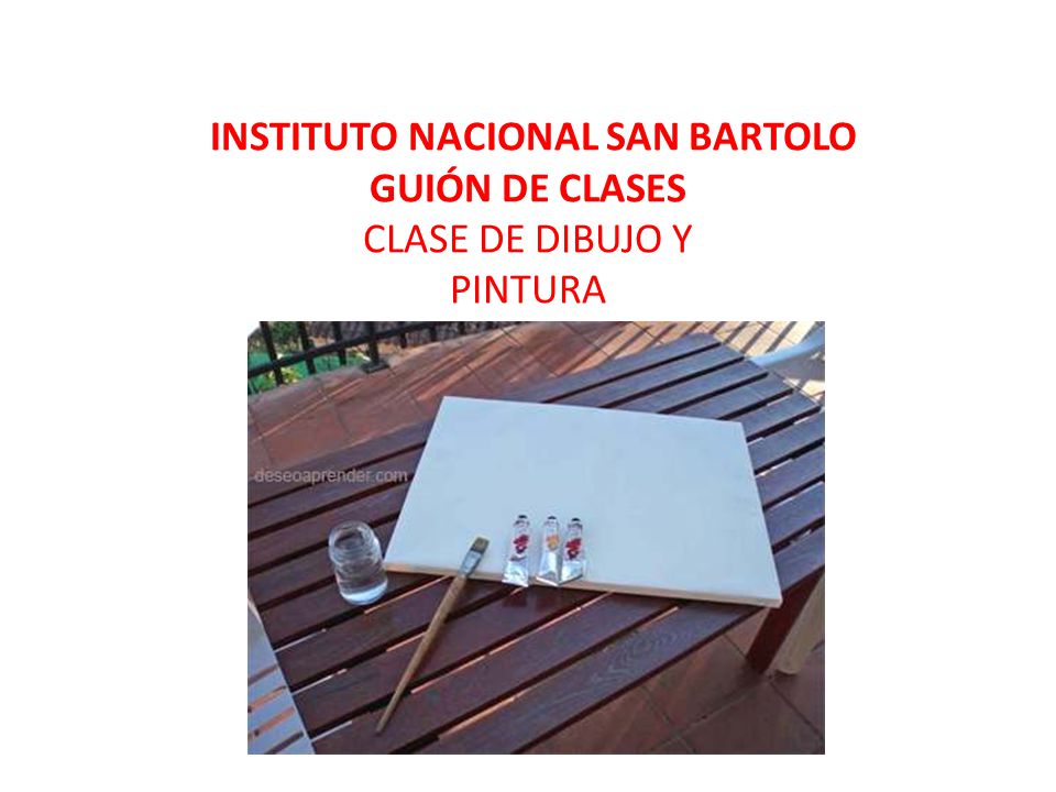 INSTITUTO NACIONAL SAN BARTOLO GUIÓN DE CLASES CLASE DE DIBUJO Y PINTURA