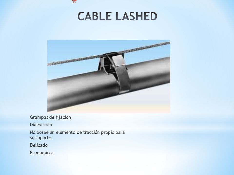 CABLE LASHED Grampas de fijacion Dielectrico