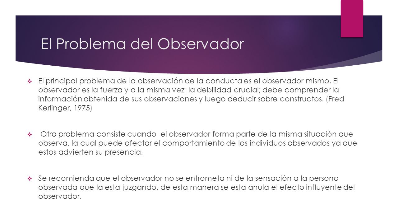 El Problema del Observador