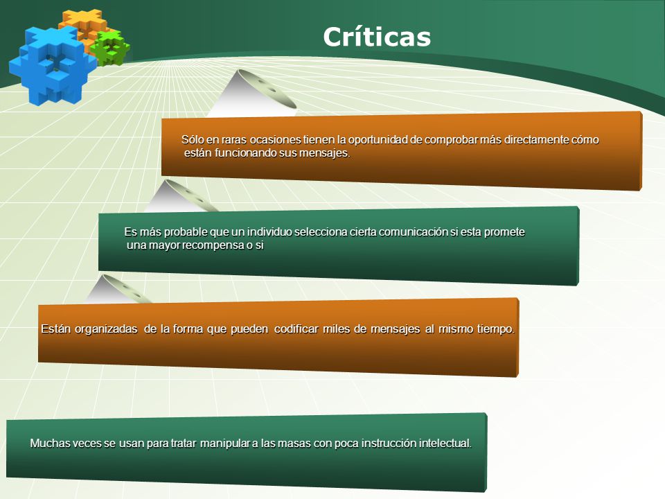Críticas Sólo en raras ocasiones tienen la oportunidad de comprobar más directamente cómo. están funcionando sus mensajes.