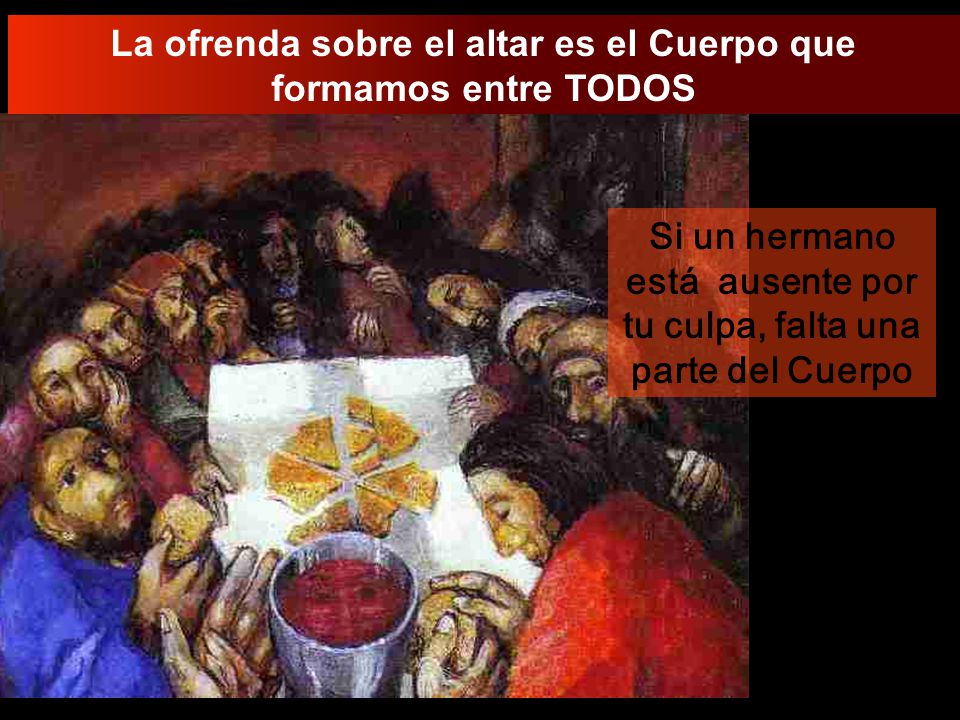 La ofrenda sobre el altar es el Cuerpo que formamos entre TODOS