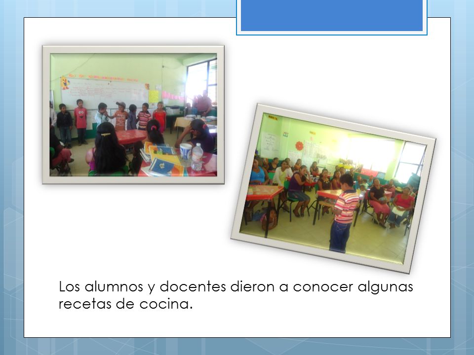 Los alumnos y docentes dieron a conocer algunas recetas de cocina.