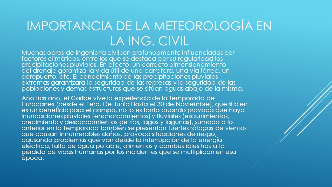 Importancia de la meteorología en la ing. civil