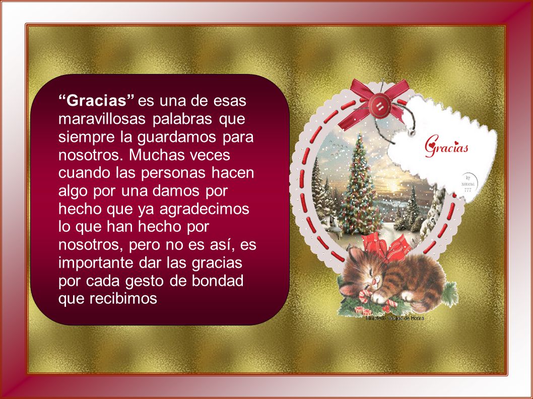 Gracias es una de esas maravillosas palabras que siempre la guardamos para nosotros.