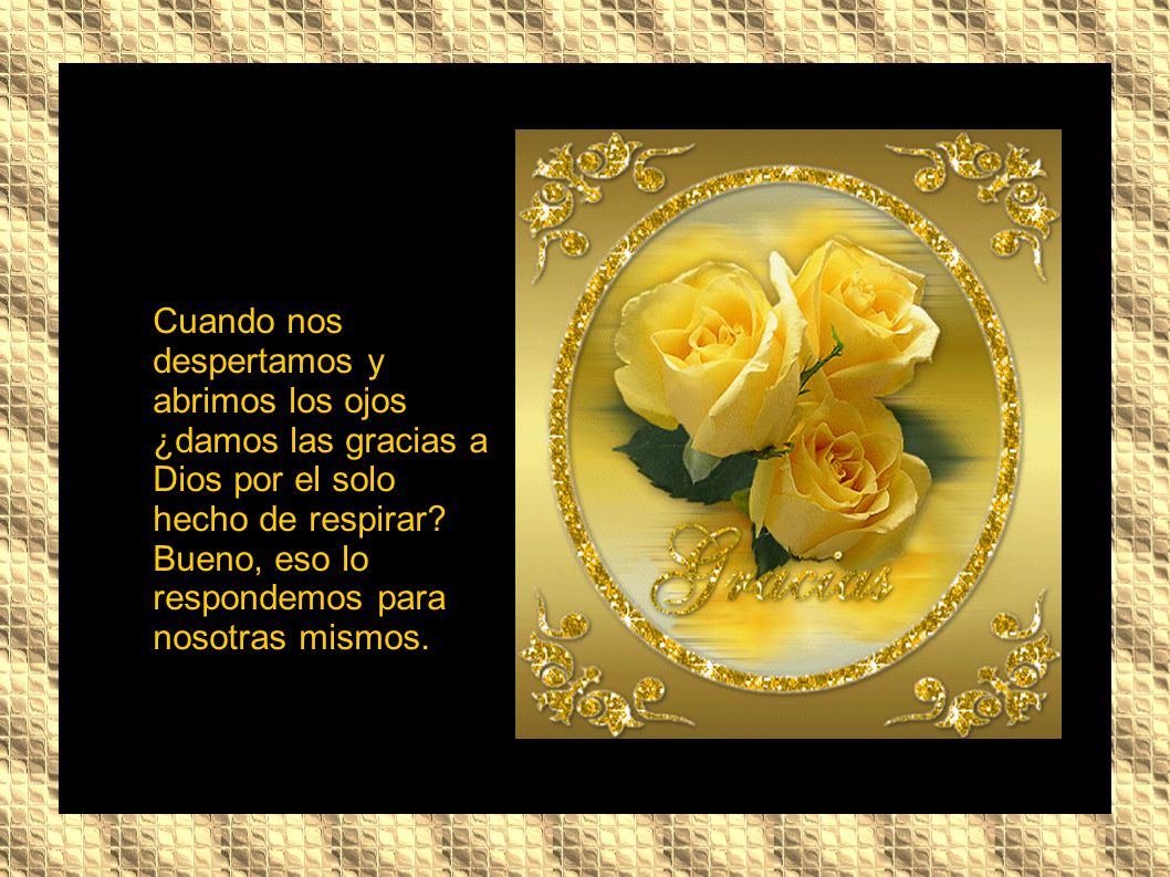 Cuando nos despertamos y abrimos los ojos ¿damos las gracias a Dios por el solo hecho de respirar.