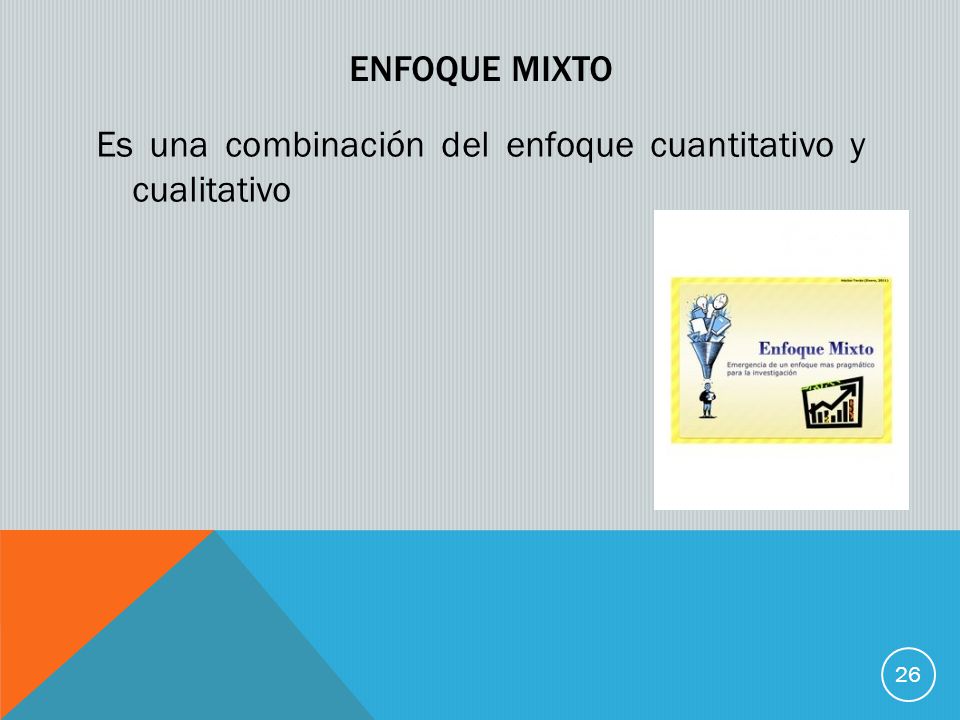 ENFOQUE MIXTO Es una combinación del enfoque cuantitativo y cualitativo