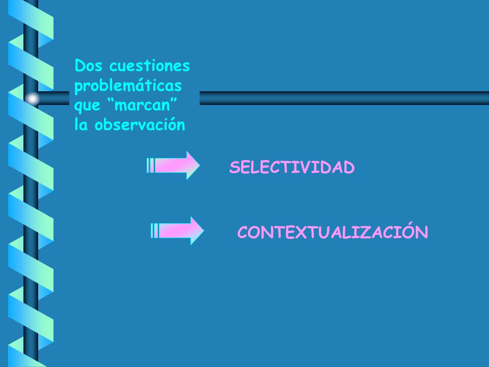 Dos cuestiones problemáticas que marcan la observación