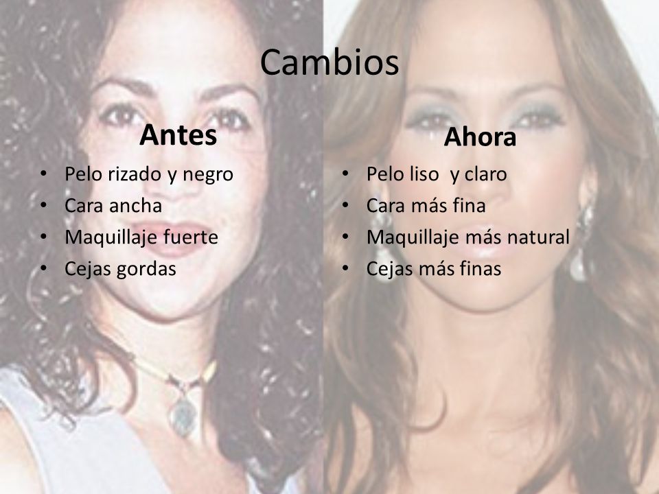 Cambios Antes Ahora Pelo rizado y negro Cara ancha Maquillaje fuerte