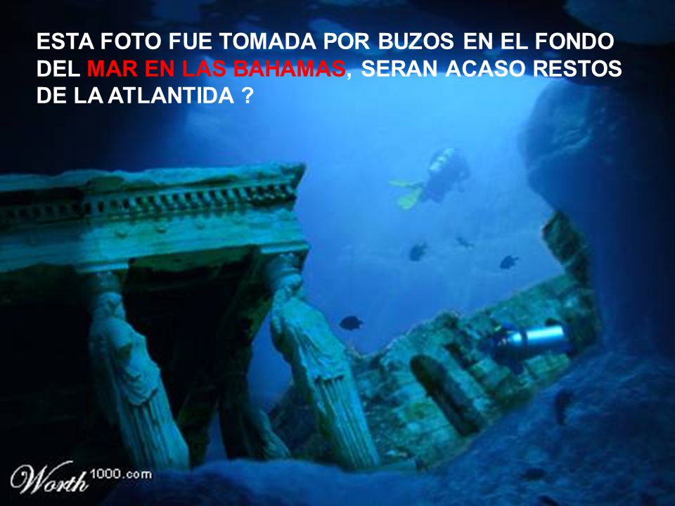 ESTA FOTO FUE TOMADA POR BUZOS EN EL FONDO DEL MAR EN LAS BAHAMAS, SERAN ACASO RESTOS DE LA ATLANTIDA