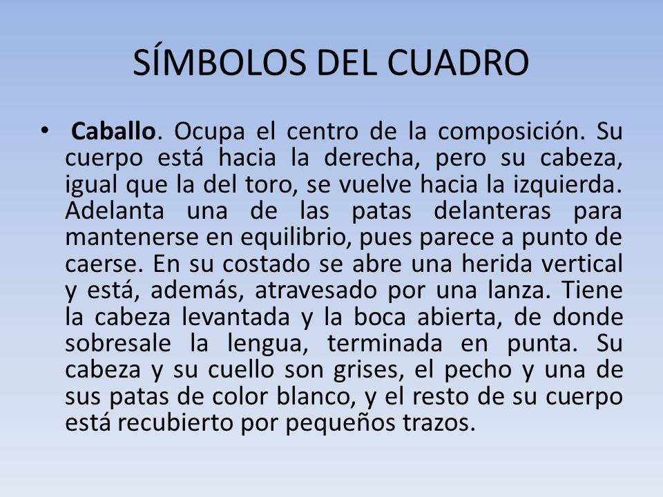 SÍMBOLOS DEL CUADRO