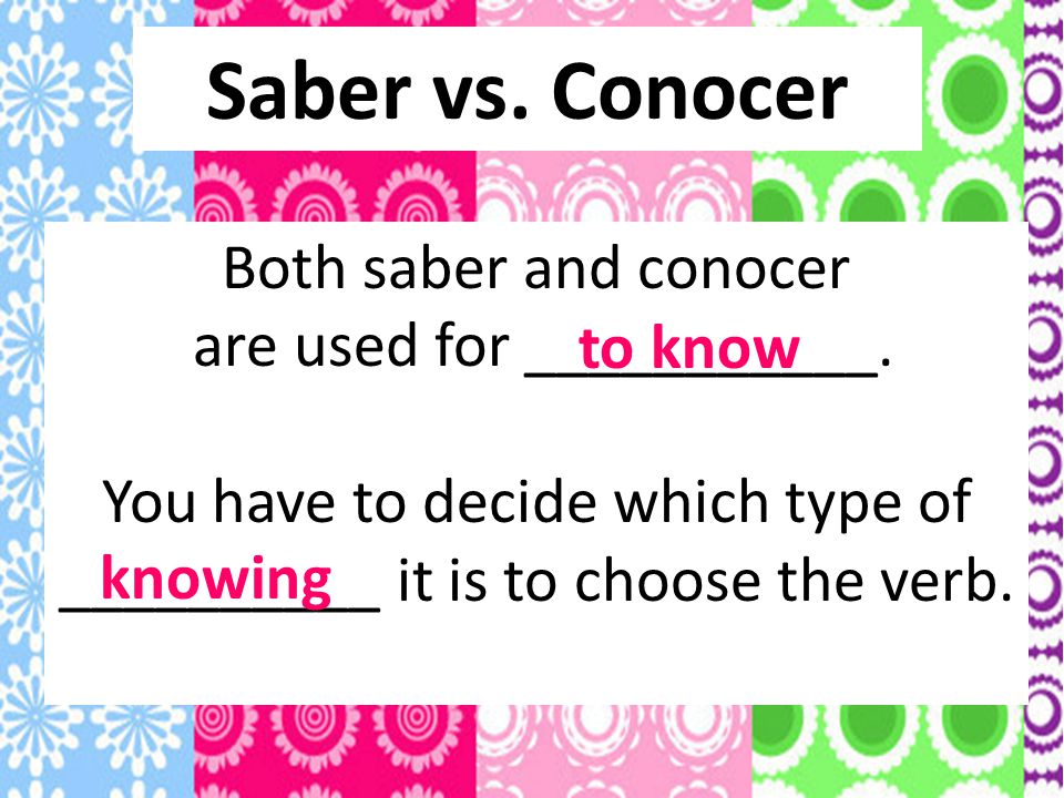 Saber vs. Conocer Both saber and conocer are used for ___________.