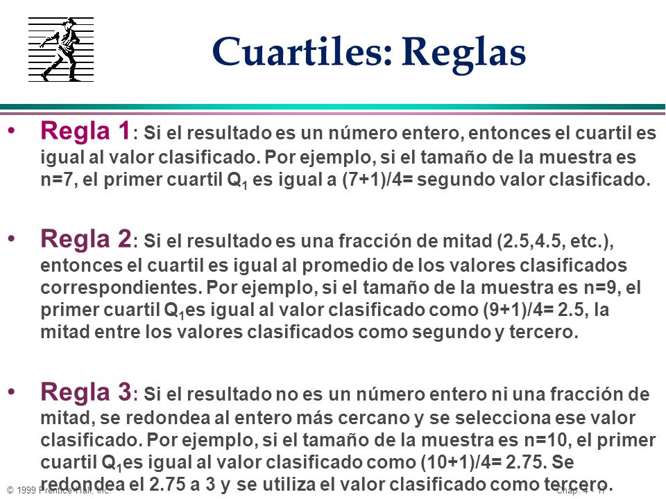 Cuartiles: Reglas