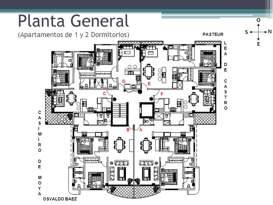 Planta General (Apartamentos de 1 y 2 Dormitorios)