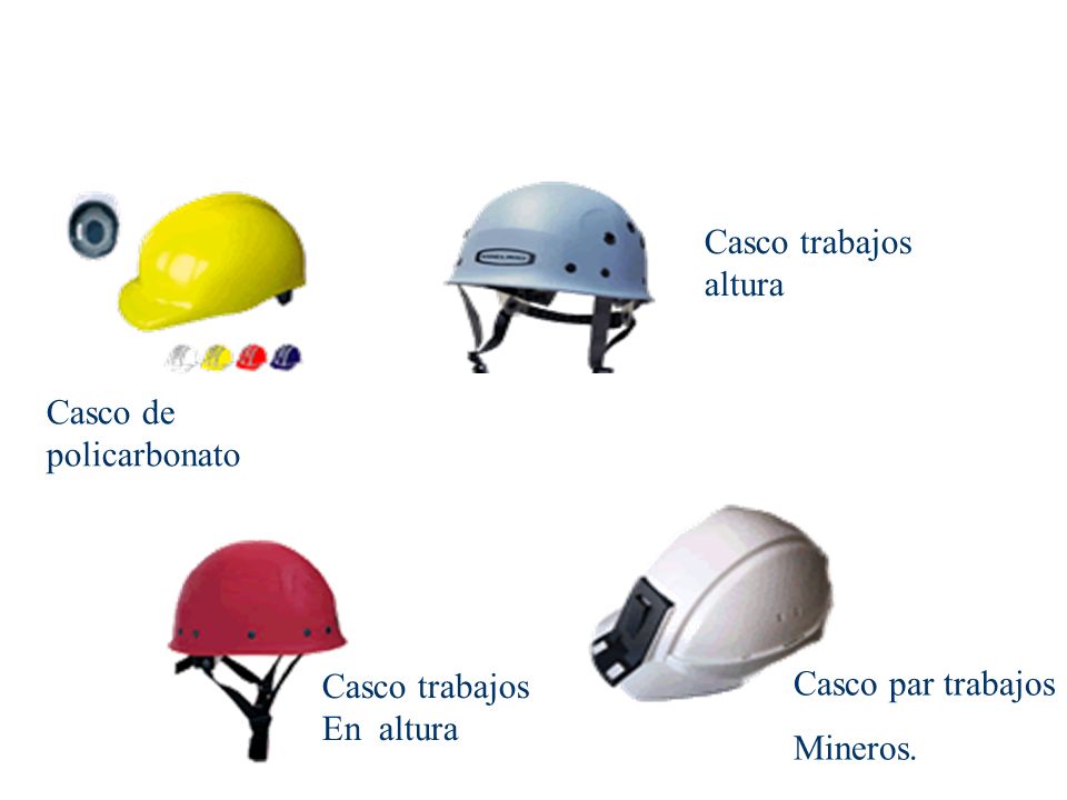TIPOS DE CASCOS Casco trabajos altura Casco de policarbonato