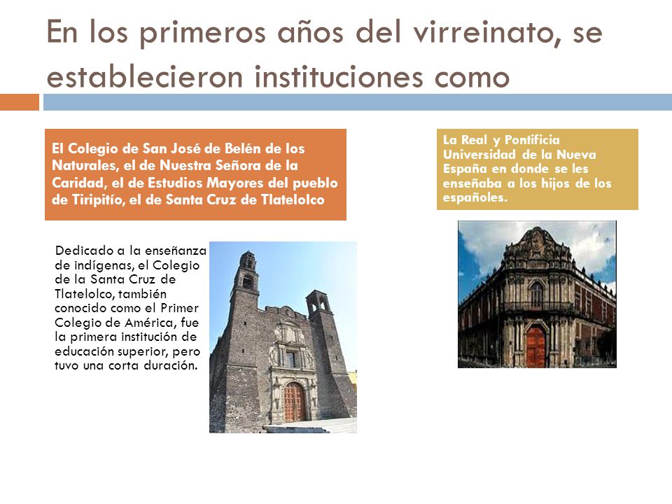 En los primeros años del virreinato, se establecieron instituciones como