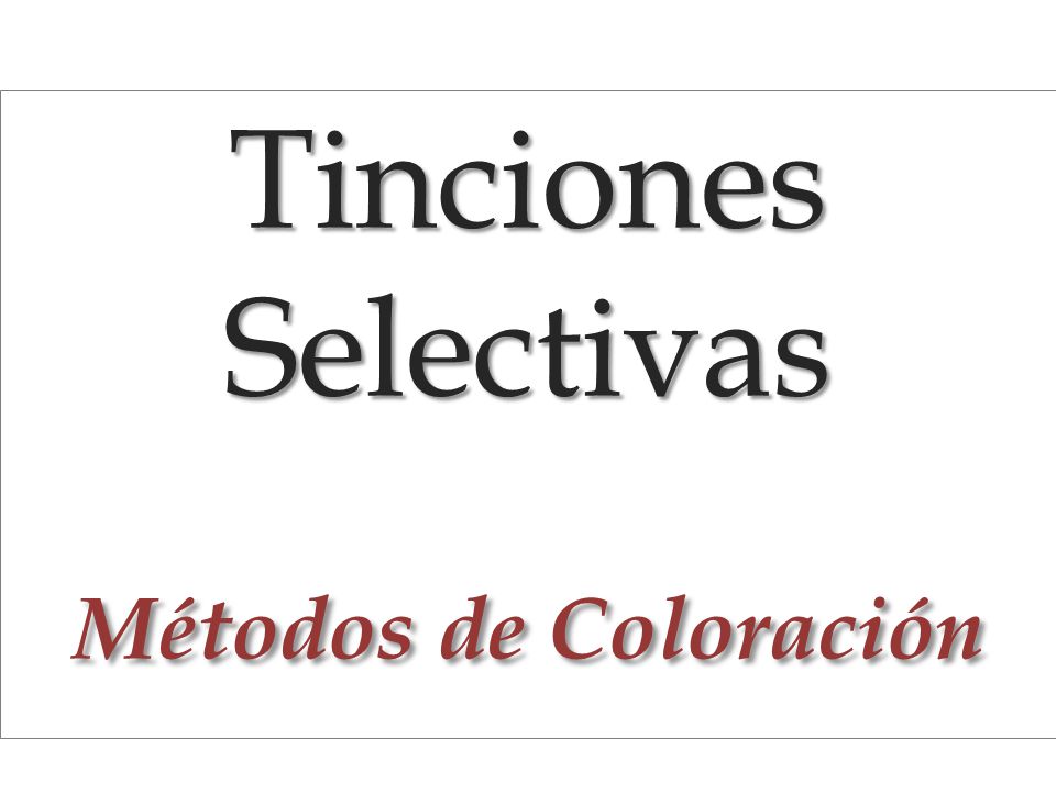 Tinciones Selectivas Métodos de Coloración