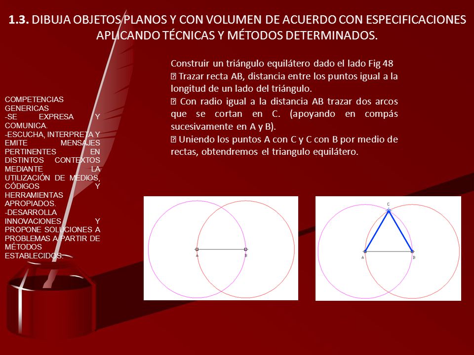 1.3. DIBUJA OBJETOS PLANOS Y CON VOLUMEN DE ACUERDO CON ESPECIFICACIONES APLICANDO TÉCNICAS Y MÉTODOS DETERMINADOS.