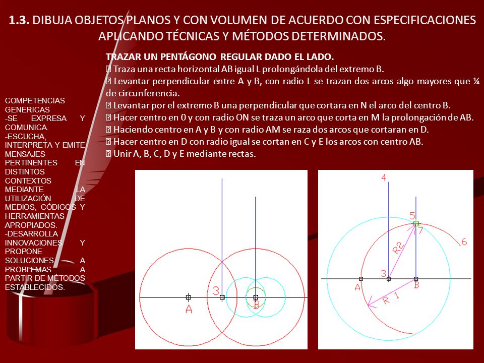 1.3. DIBUJA OBJETOS PLANOS Y CON VOLUMEN DE ACUERDO CON ESPECIFICACIONES APLICANDO TÉCNICAS Y MÉTODOS DETERMINADOS.