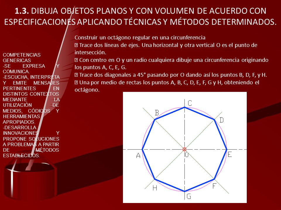 1.3. DIBUJA OBJETOS PLANOS Y CON VOLUMEN DE ACUERDO CON ESPECIFICACIONES APLICANDO TÉCNICAS Y MÉTODOS DETERMINADOS.