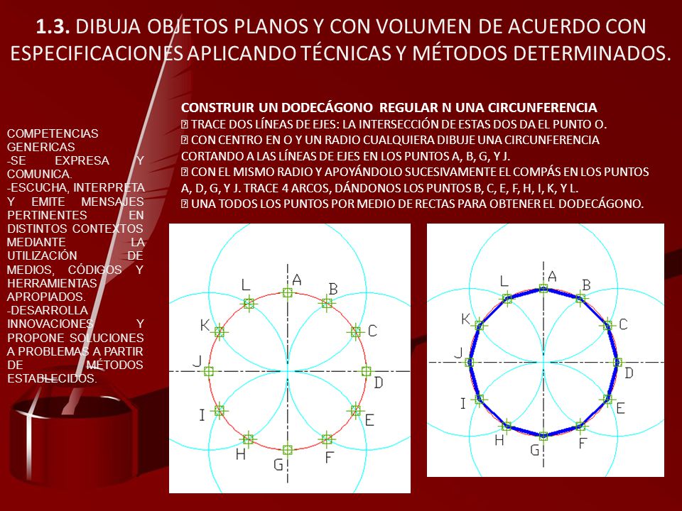 1.3. DIBUJA OBJETOS PLANOS Y CON VOLUMEN DE ACUERDO CON ESPECIFICACIONES APLICANDO TÉCNICAS Y MÉTODOS DETERMINADOS.