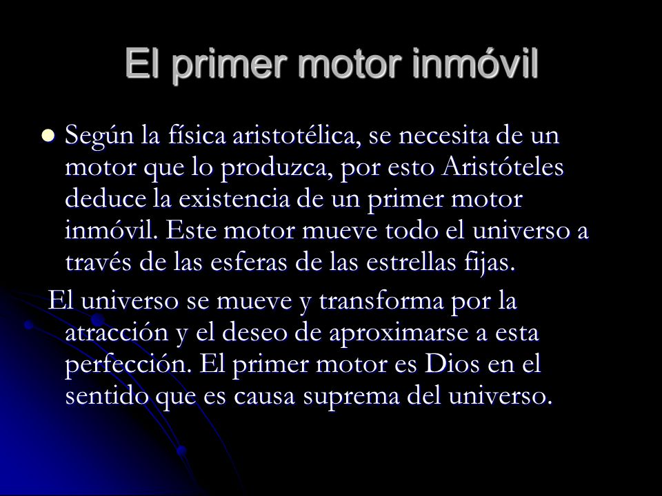El primer motor inmóvil