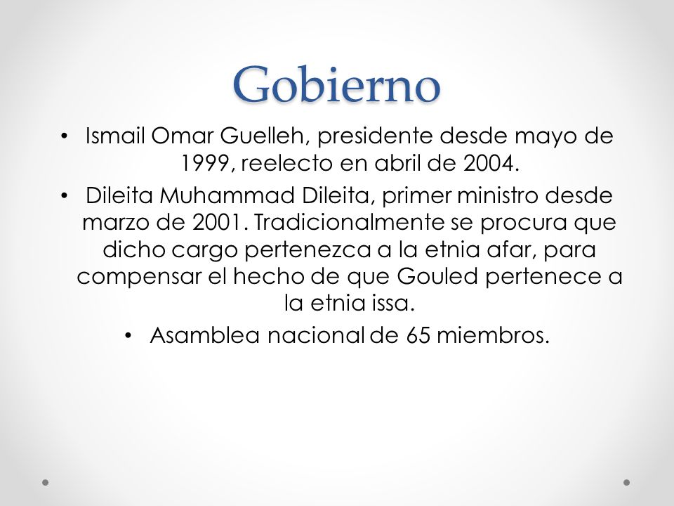 Asamblea nacional de 65 miembros.
