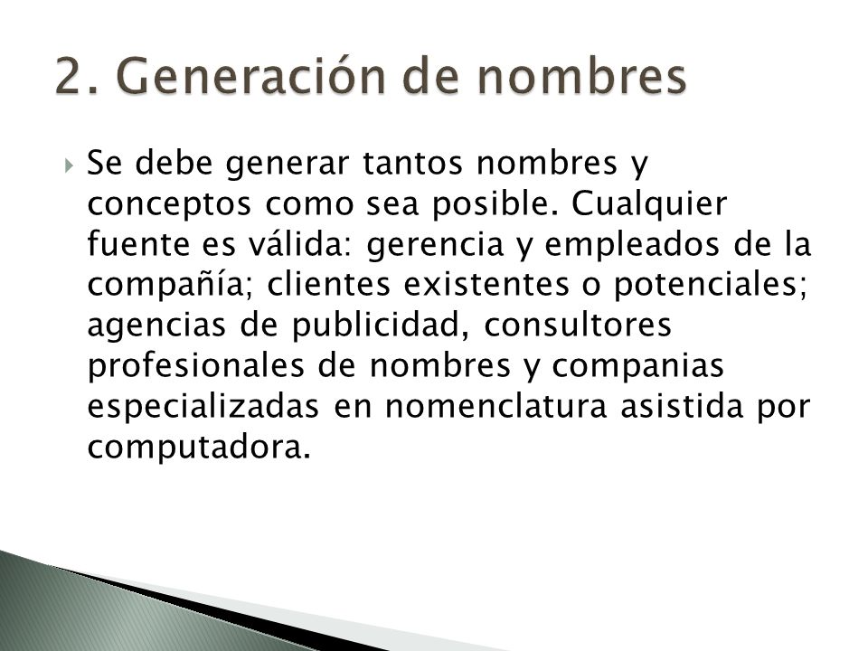 2. Generación de nombres
