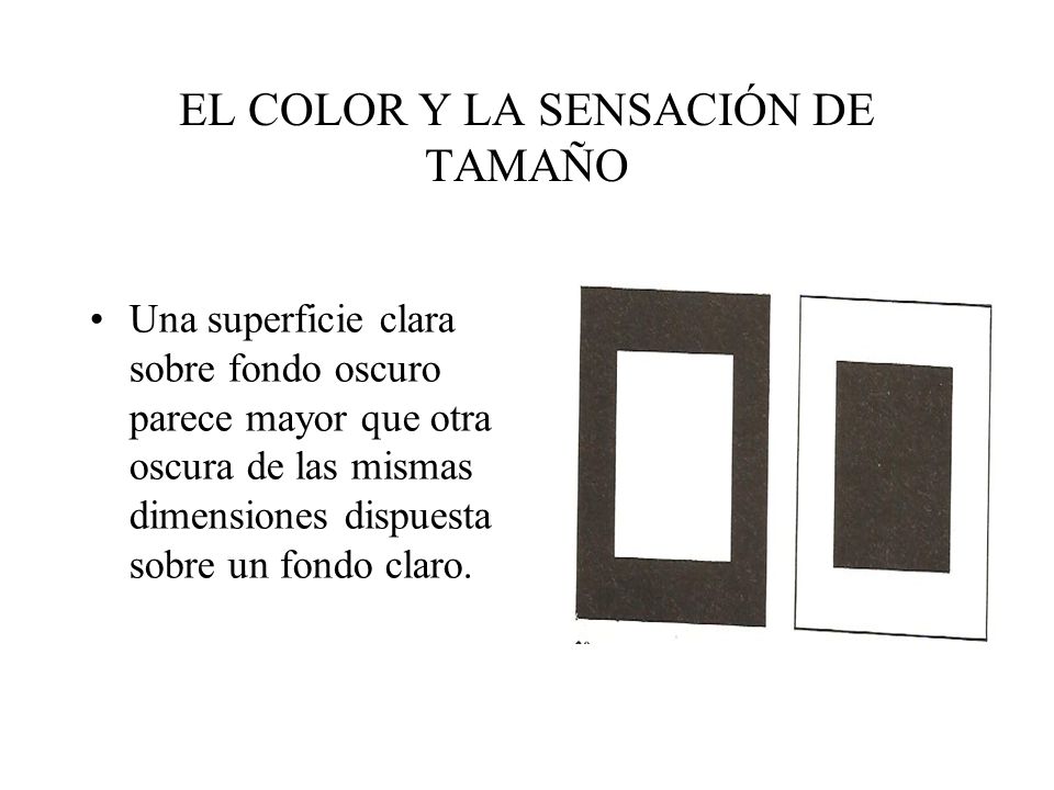EL COLOR Y LA SENSACIÓN DE TAMAÑO