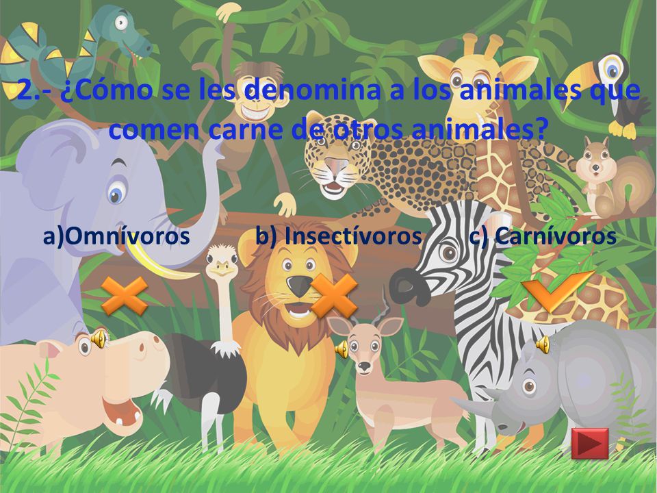 2.- ¿Cómo se les denomina a los animales que comen carne de otros animales