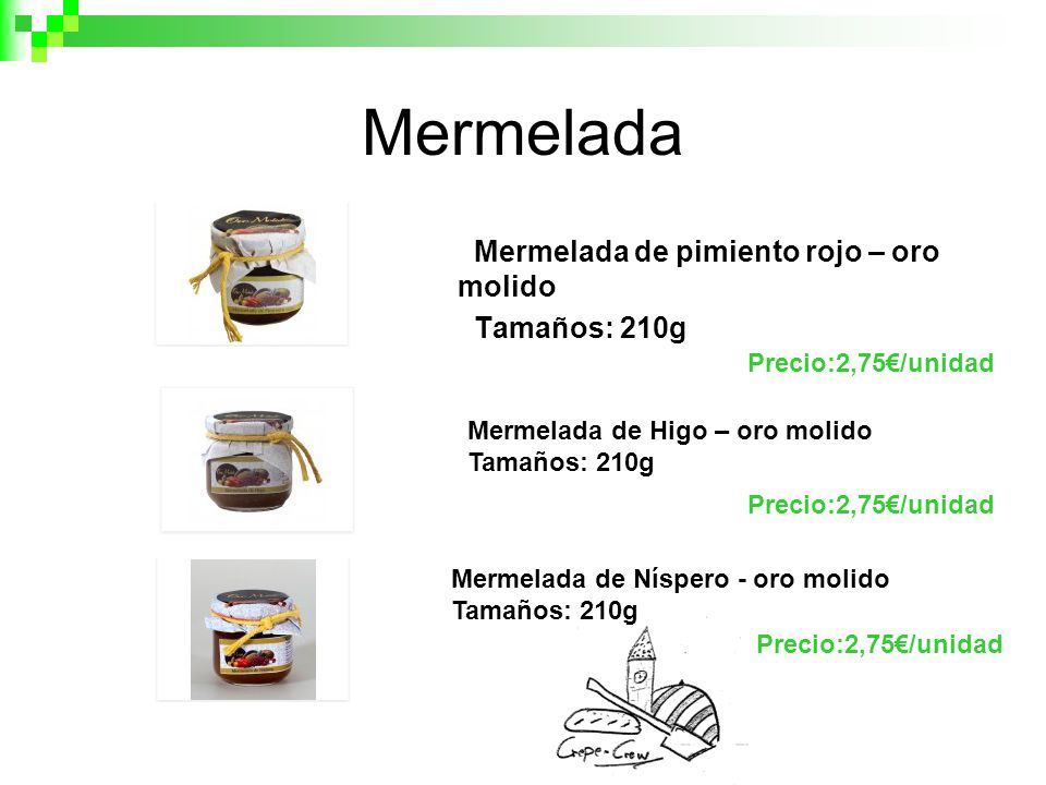 Mermelada Mermelada de pimiento rojo – oro molido Tamaños: 210g