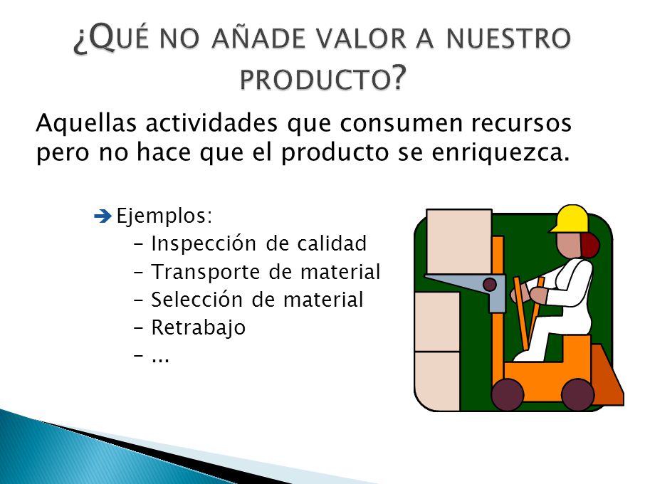 ¿Qué no añade valor a nuestro producto