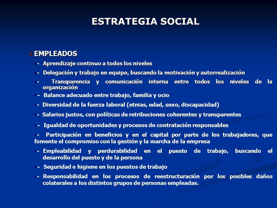 ESTRATEGIA SOCIAL EMPLEADOS - Aprendizaje continuo a todos los niveles