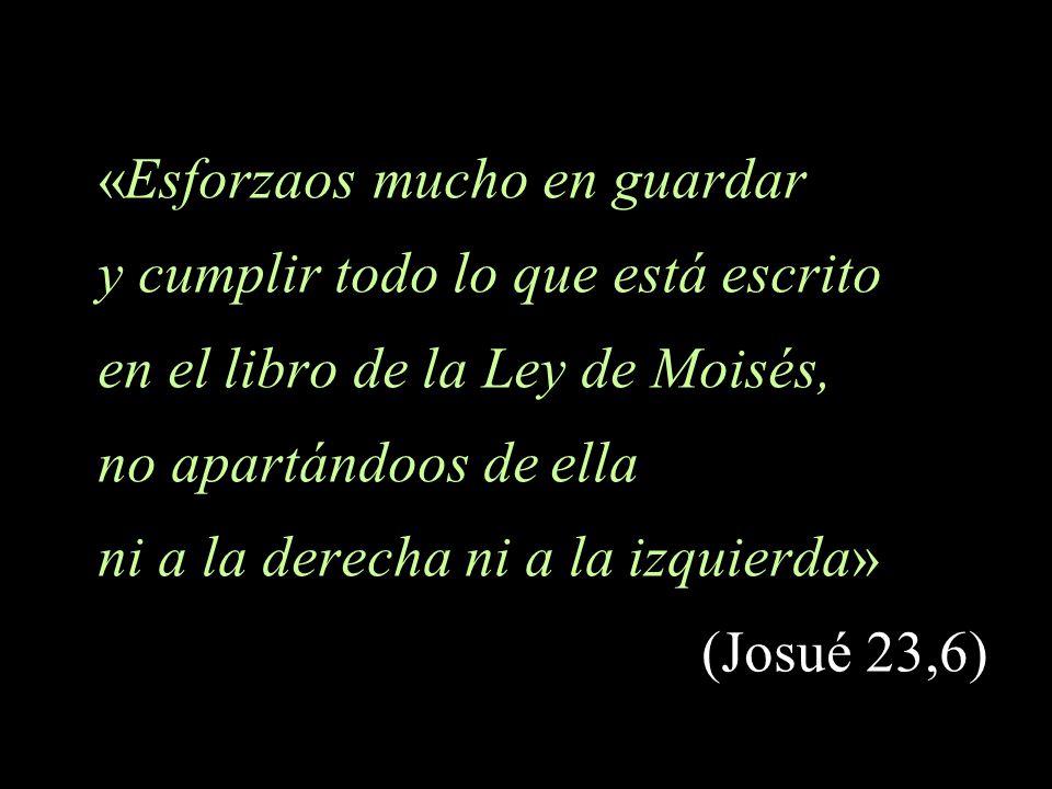 «Esforzaos mucho en guardar y cumplir todo lo que está escrito