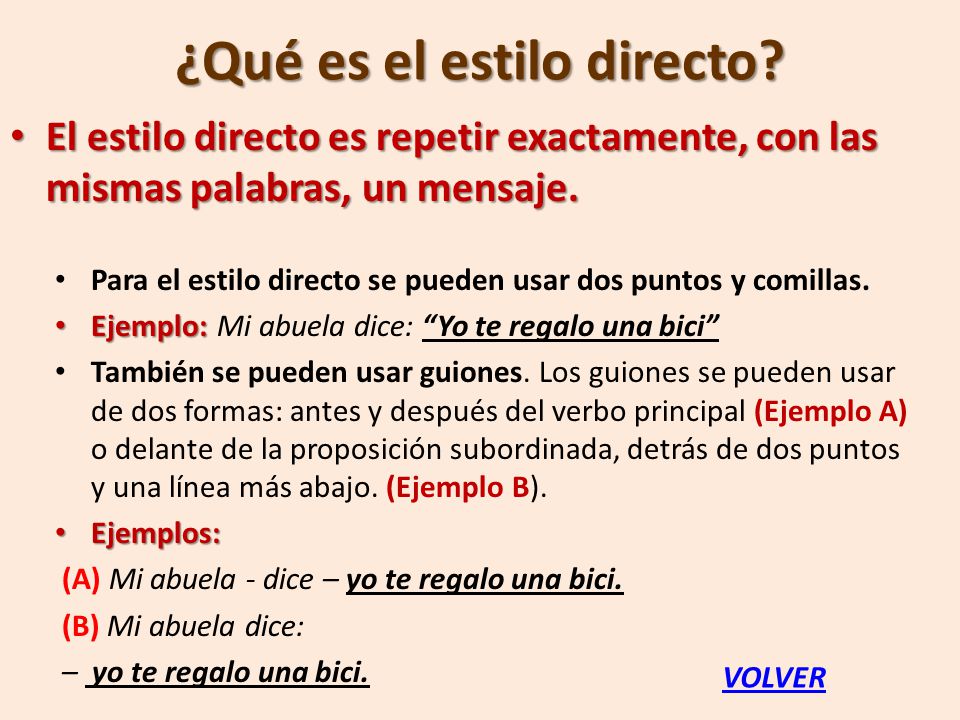 ¿Qué es el estilo directo