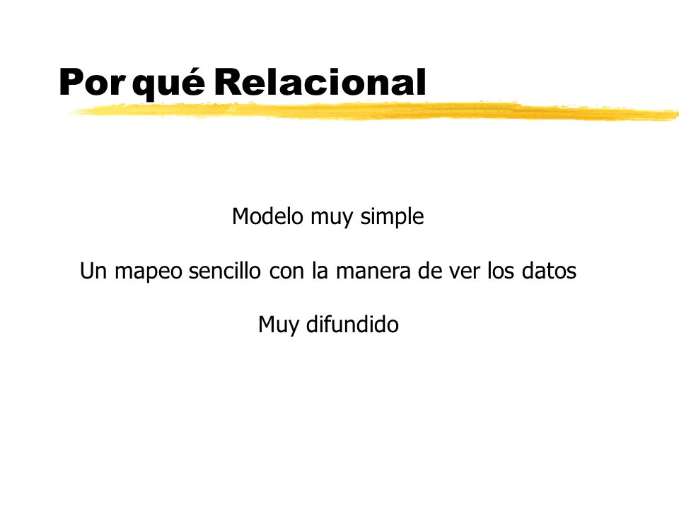 Un mapeo sencillo con la manera de ver los datos