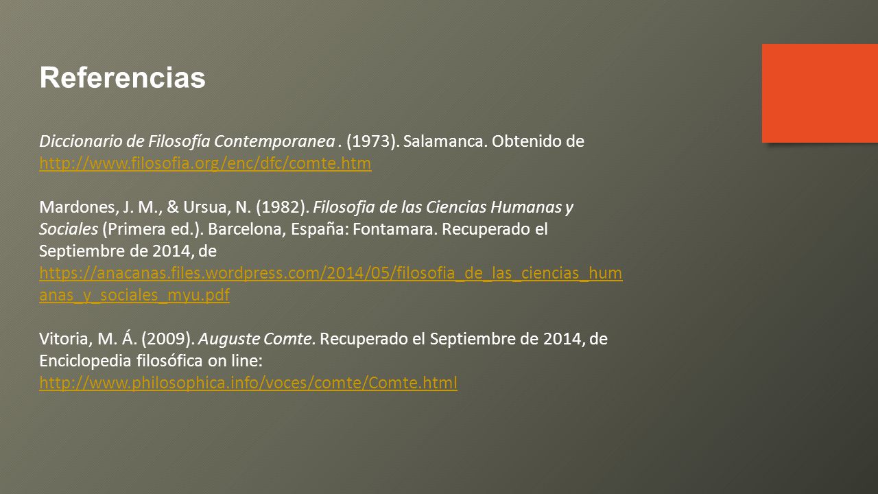 Referencias Diccionario de Filosofía Contemporanea . (1973). Salamanca. Obtenido de