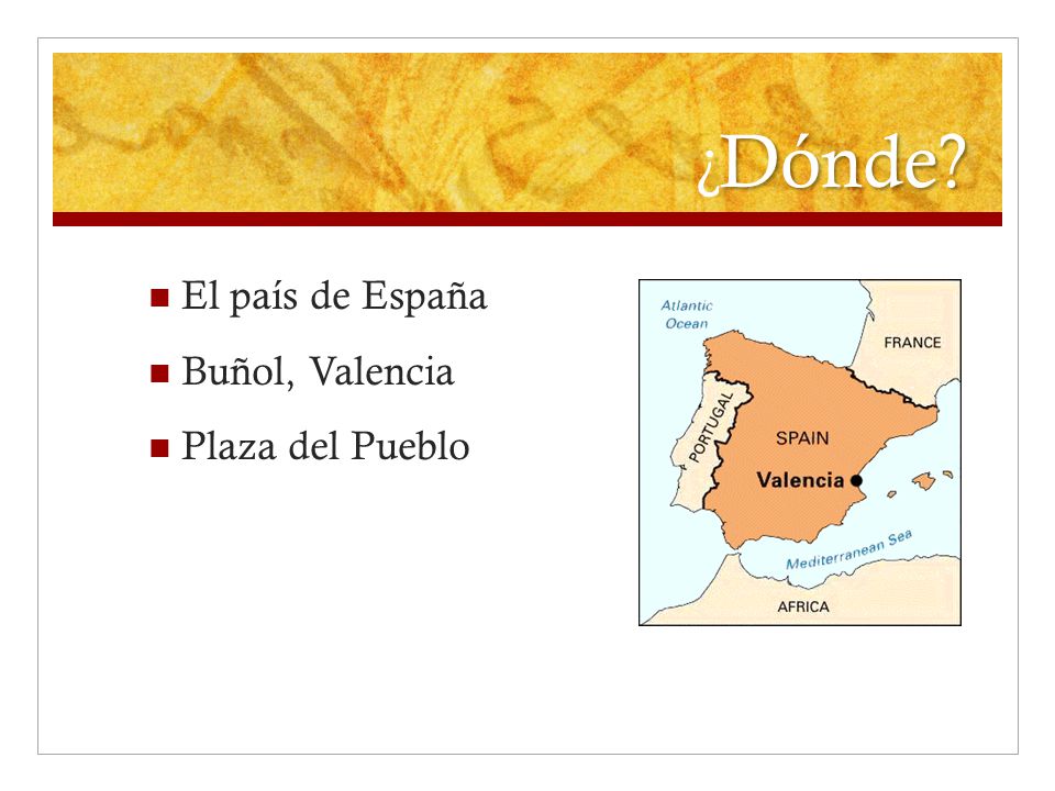 Dónde ¿ El país de España Buñol, Valencia Plaza del Pueblo