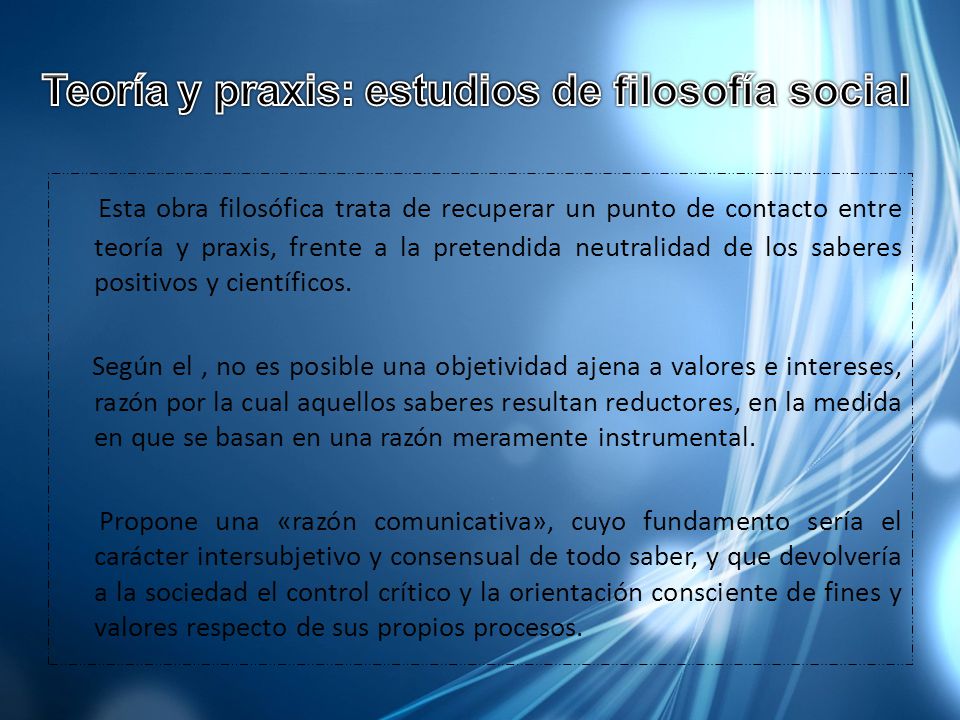 Teoría y praxis: estudios de filosofía social