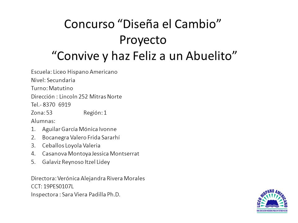 Concurso Diseña el Cambio Proyecto Convive y haz Feliz a un Abuelito