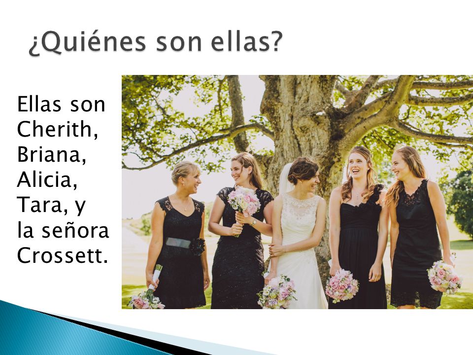 ¿Quiénes son ellas Ellas son Cherith, Briana, Alicia, Tara, y la señora Crossett.