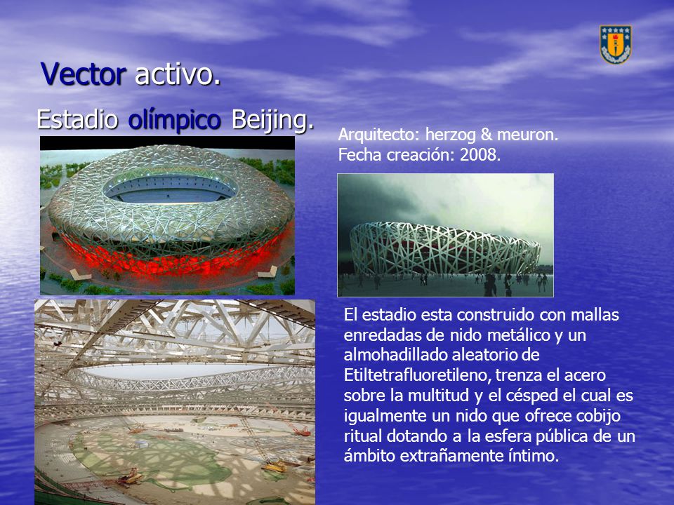 Vector activo. Estadio olímpico Beijing. Arquitecto: herzog & meuron.