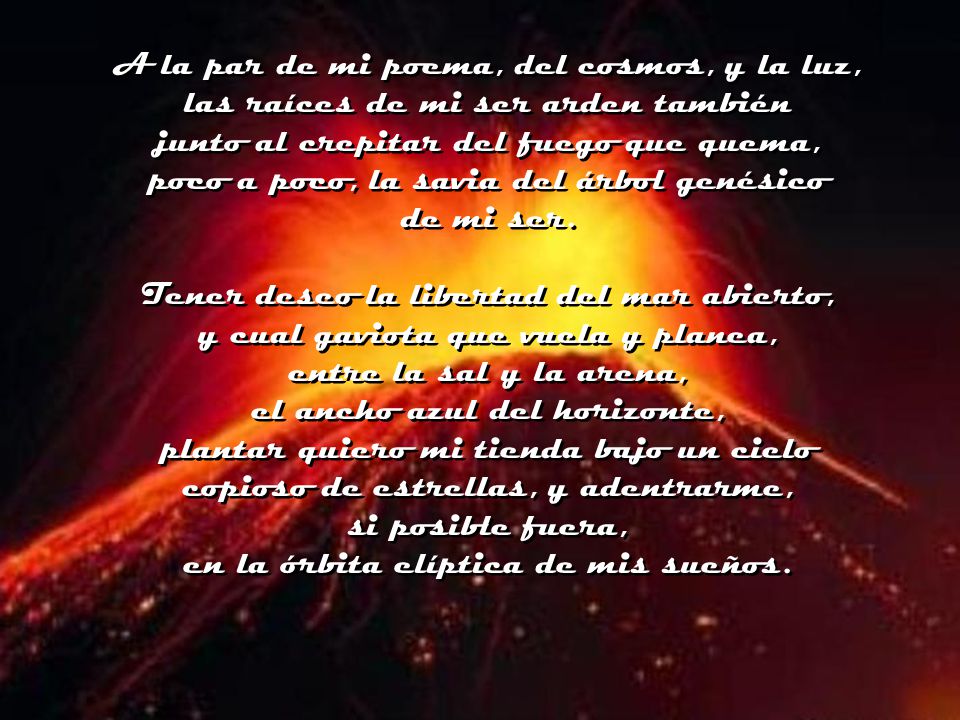 A la par de mi poema, del cosmos, y la luz,