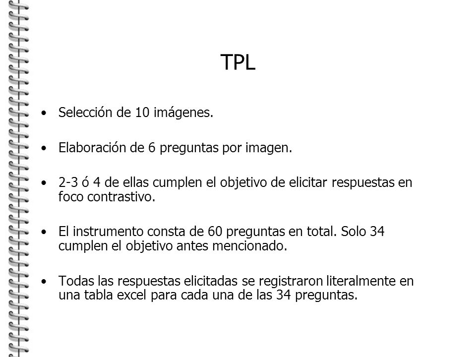 TPL Selección de 10 imágenes. Elaboración de 6 preguntas por imagen.