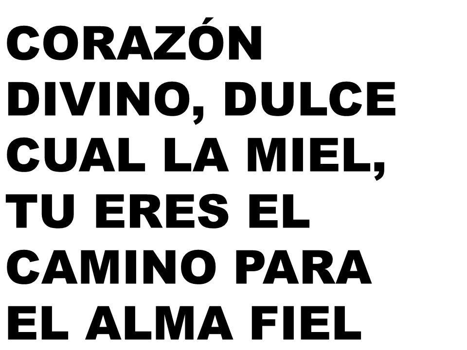 CORAZÓN DIVINO, DULCE CUAL LA MIEL, TU ERES EL CAMINO PARA EL ALMA FIEL