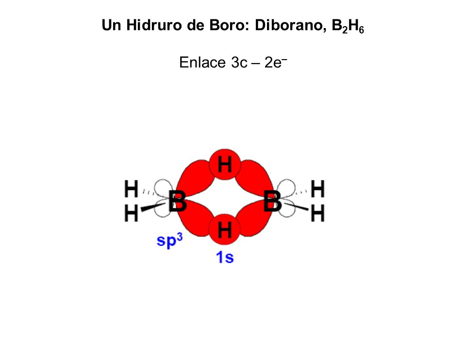 Un Hidruro de Boro: Diborano, B2H6 Enlace 3c – 2e–