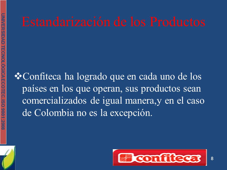 Estandarización de los Productos