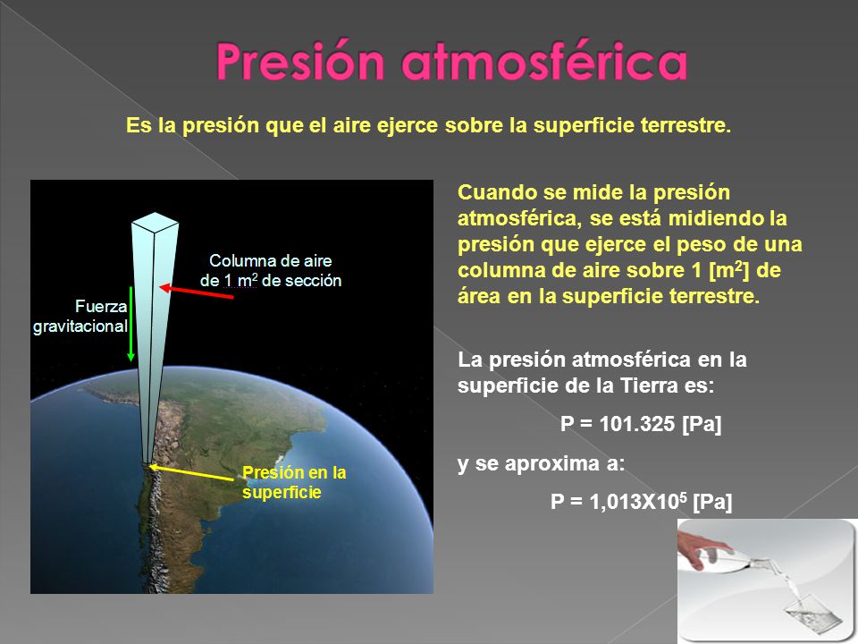 Es la presión que el aire ejerce sobre la superficie terrestre.