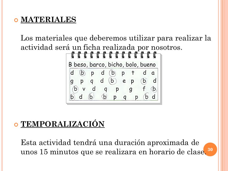 MATERIALES Los materiales que deberemos utilizar para realizar la actividad será un ficha realizada por nosotros.