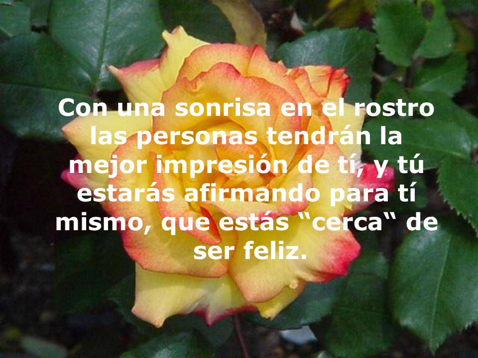 Con una sonrisa en el rostro las personas tendrán la mejor impresión de tí, y tú estarás afirmando para tí mismo, que estás cerca de
